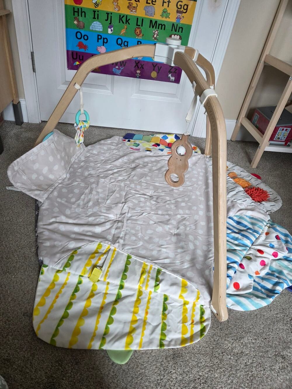 Lovevery The Play Gym Stage-Based Baby Activity Mat Wooden Arch Cover Toys Guide